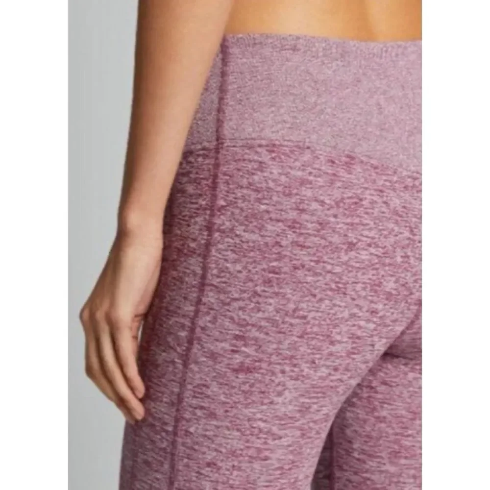Alo Yoga High Waist Lounge Crop Leggings Gym Pink Heather Size S